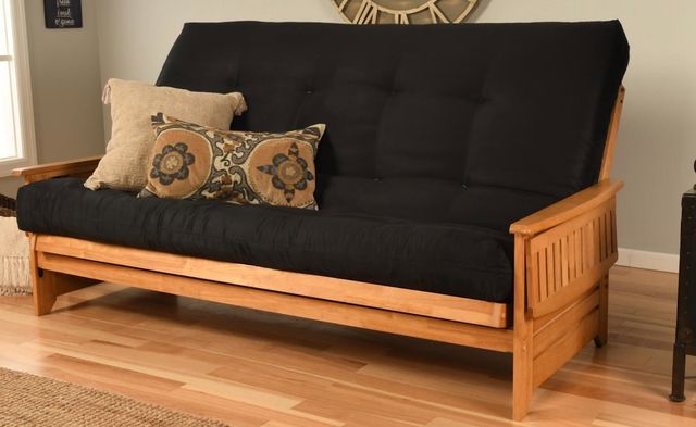 Kodiak Furniture Phoenix Suede Black/Butternut Queen Futon with Mattress-2