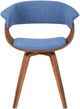 Armen Living Summer Blue/Walnut Dining Arm Chair-3