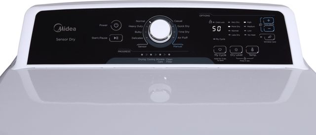 Midea® 4.5 Cu. Ft. Top Load Washer & 6.7 Cu. Ft. Electric Dryer White Laundry Pair-2