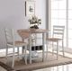Bernards Ridgewood Beige Drop Leaf Counter Dining Table with White Base-1
