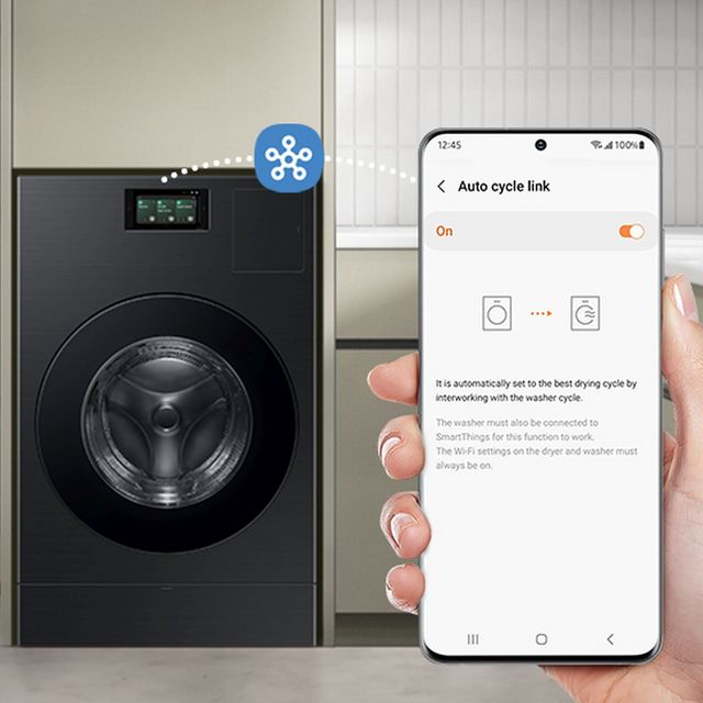 Samsung Bespoke AI 5.3 Cu. Ft. Brushed Black Washer Dryer Combo with AI Home -17
