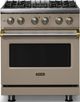 Viking® 5 Series 30" Nantucket Pro Style Dual Fuel (LP) Range with Brushed Brass Trim-0