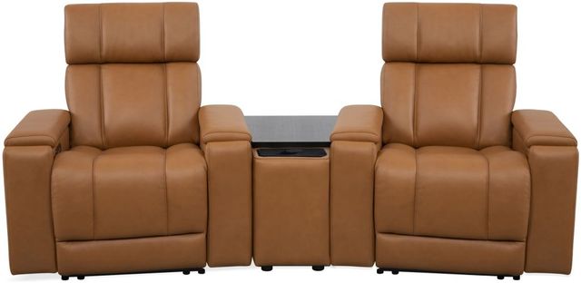 Parker House® Phoenix 3-Piece Autumn Caramel Leather Power Reclining Theater Seating with Wedge P3-0