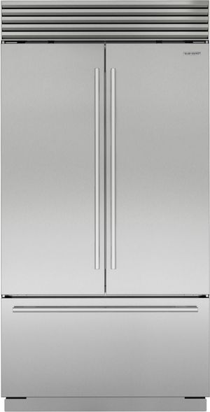 Front view of the Sub-Zero® Classic Series 42" 24.7 Cu. Ft. Stainless Steel Built-In French Door Refrigerator