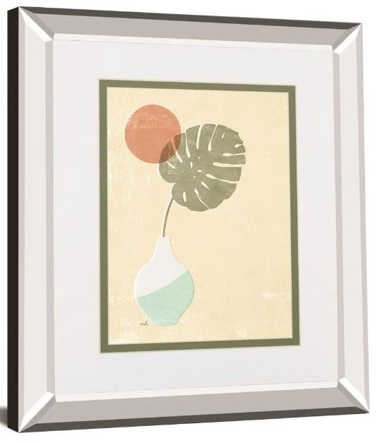 Classy Art Sun Palm I Mint By Moira Hershey Mirror Framed Wall Art-0