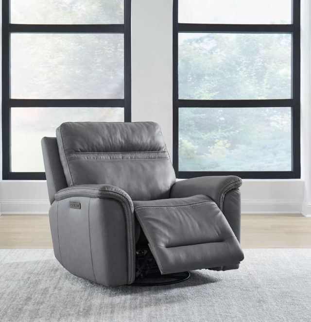 Liberty Furniture Cooper Blue Gray Leather Power Recliner-3