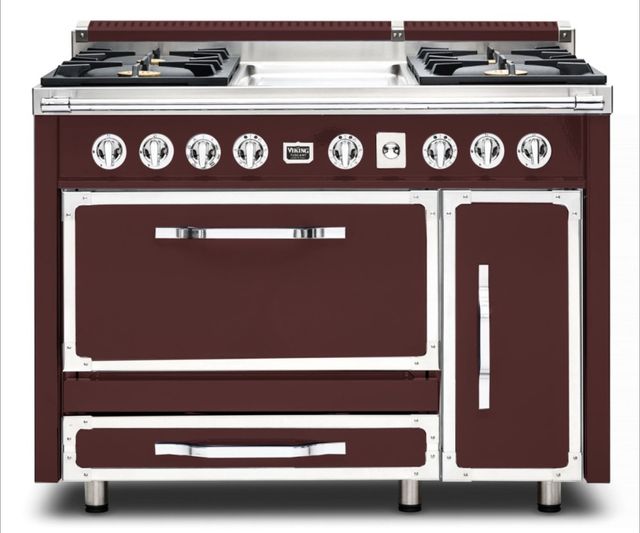 Viking® Tuscany 48" Kalamata Red Dual Fuel Pro-Style Dual Fuel Natural Gas Range-0