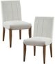 Olliix by Madison Park Audrey Set of 2 Cream Channel Tufting Dining Chair-3