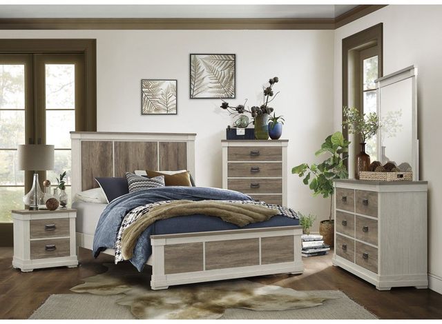 Homelegance® Arcadia White/Weathreed Gray Queen Bed-2