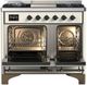 Ilve® Majestic III 40" Antique White Pro Style Dual Fuel Natural Gas Range with Triple Glass Door and Burnished Trim-2