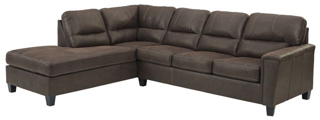 Signature Design by Ashley® Navi 2-Piece Chestnut Left-Arm Facing Sofa Sectional and Chaise-0