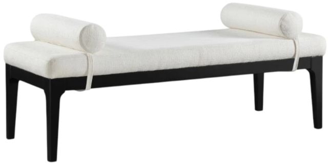 Meridian Furniture Priscilla Cream/Black Upholstered Bench-0