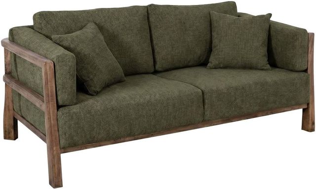 International Furniture Direct Roots Brown/Green Sofa-0