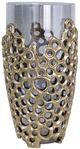 A & B Home Black/Gold Large Honeycomb Pattern Vase-0