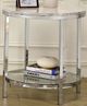 Furniture of America® Shauna Beige End Table with Chrome Base-0