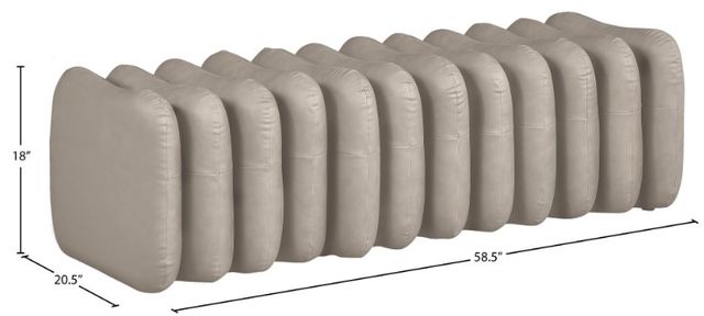 Meridian Furniture Atticus Taupe Leather Upholstered Bench-2