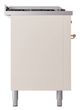 Ilve® Nostalgie II Noblesse 60'' Antique White Pro Style Dual Fuel Range with Copper Trim-2