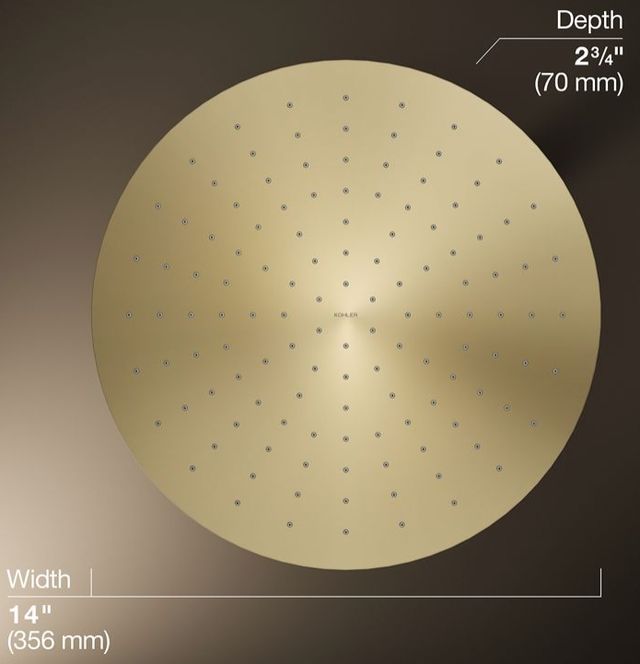 KOHLER® Contemporary Vibrant French Gold 2.5 GPM Round 14” Single-Function Rainhead-3