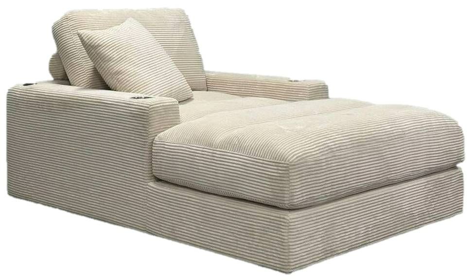 Elements International Arizona Steno Beige Chaise