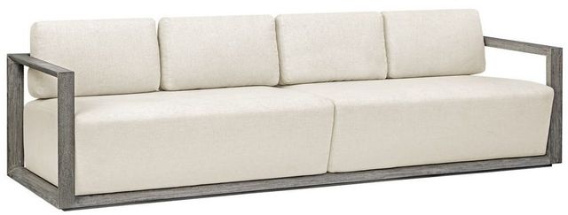 Uttermost® Uttermost® Remsen Weathered Gray/Oyster Wood Indoor-Outdoor Gray Sofa with Cushion-0
