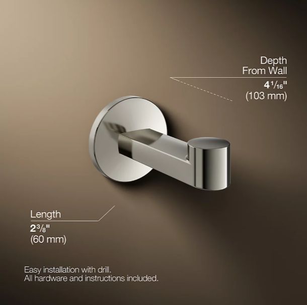 KOHLER® Components® Vibrant Polished Nickel Robe Hook-2