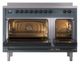 Ilve® Nostalgie II Noblesse 48'' Blue Gray Pro Style Induction Range with Burnished Trim-2