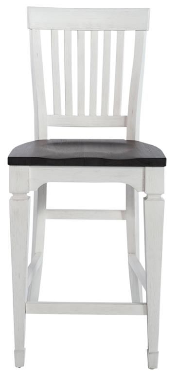 Liberty Furniture Allyson Park Charcoal/Wirebrushed White Counter Height Slat Back Chair-2