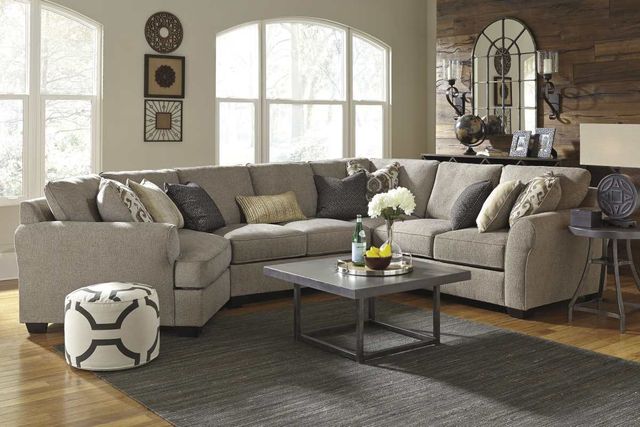 Benchcraft® Pantomine 4-Piece Driftwood Right-Arm Facing Sectional with Cuddler and Armless Loveseat-3