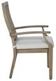 Signature Design by Ashley® Rainier Ranch 2-Piece Beige/Brown Aluminum Outdoor Dining Arm Chair with Cushion-3