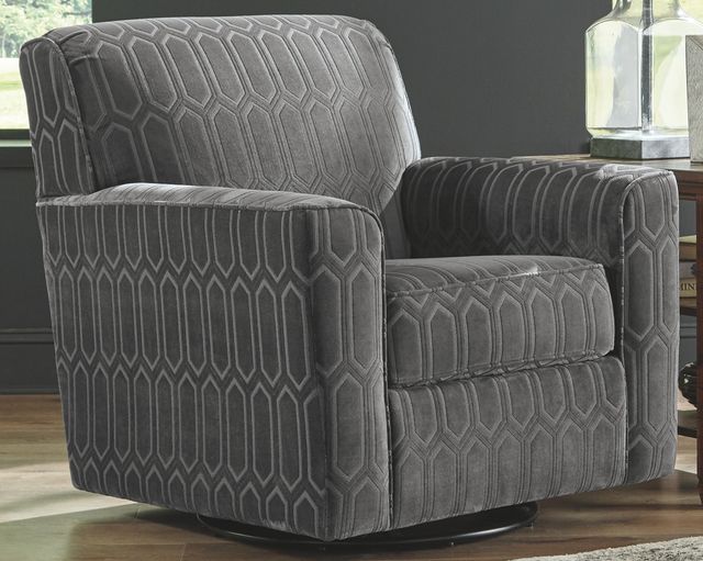 Signature Design by Ashley® Zarina Graphite Swivel Accent Chair-3