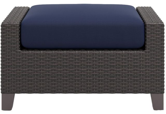New Classic® Home Furnishings Skye Blue/Gray Olefin/Wicker Outdoor Ottoman-1
