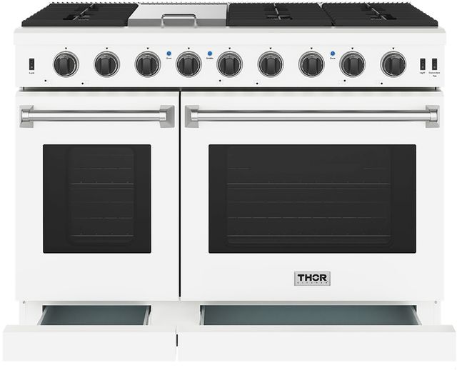 Thor Kitchen L Series 48" Matte White Pro Style Gas Range-3