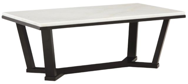 American Wholesale Furniture Stephen Marble Top Cocktail Table with Black Base-0