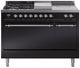 Ilve® Nostalgie II Series 48" Glossy Black Pro Style Dual Fuel Range-0