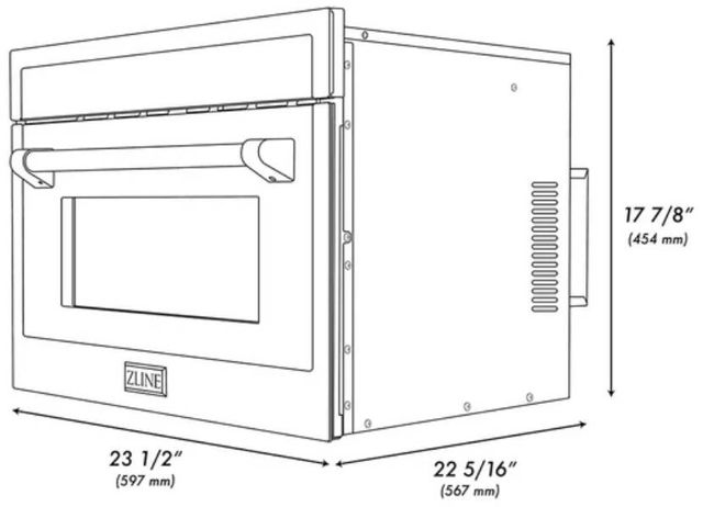 ZLINE Autograph Edition 24" 1.6 Cu. Ft. Stainless Steel Built-in Convection Microwave Oven with Polished Gold Helix Handle-1