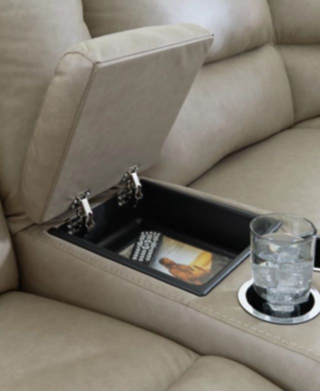Signature Design by Ashley® Brannigan 3-Piece Pebble Power Reclining Small Spaced Sectional-4