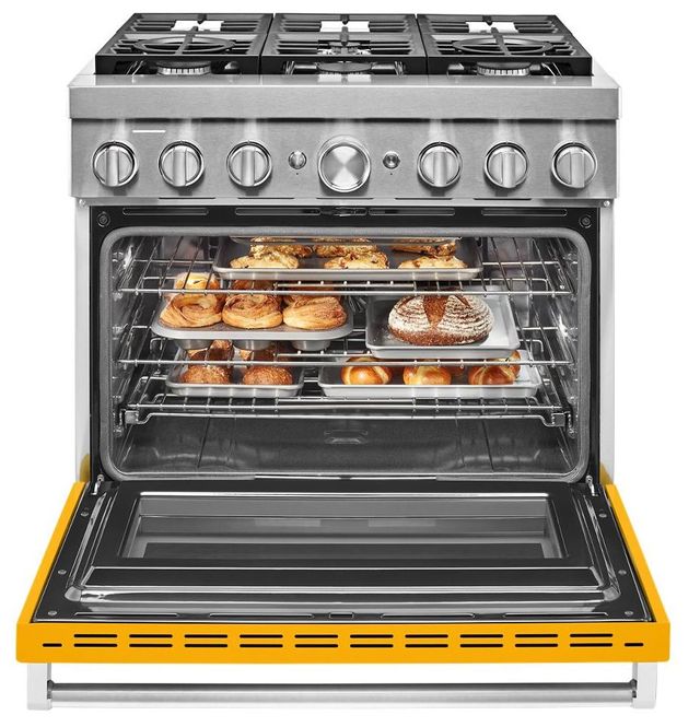 KitchenAid® 36" Yellow Pepper Pro Style Dual Fuel Range-2