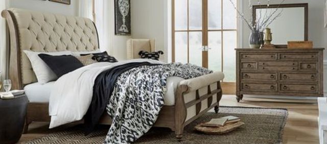 Liberty Furniture Americana Farmhouse 3-Piece Beige/Dusty Taupe King Sleigh Bedroom Set-1
