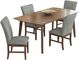 Elements International Santa Barbara 5-Piece Dark Gray/Walnut Rectangular Dining Set-0