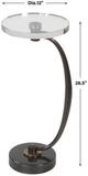 Uttermost® Waveney Crystal Top Drink Table with Dark Bronze Base-2