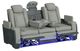 Elements International Lantana Charcoal/Rocky Cement Power Motion Reclining Sofa-2