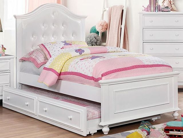 Furniture of America® Olivia White Twin Platform Youth Bed-0