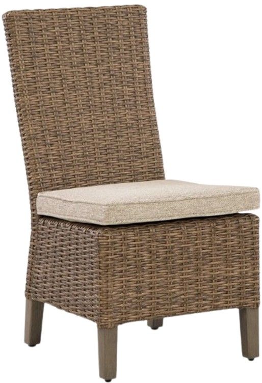 Signature Design by Ashley® Revare Beach 2-Piece Beige Fabric/Resin Wicker Outdoor Side Chair-2