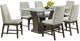 Elements International Dapper Grey/Glass Dining Table with 6 Chairs Set-0