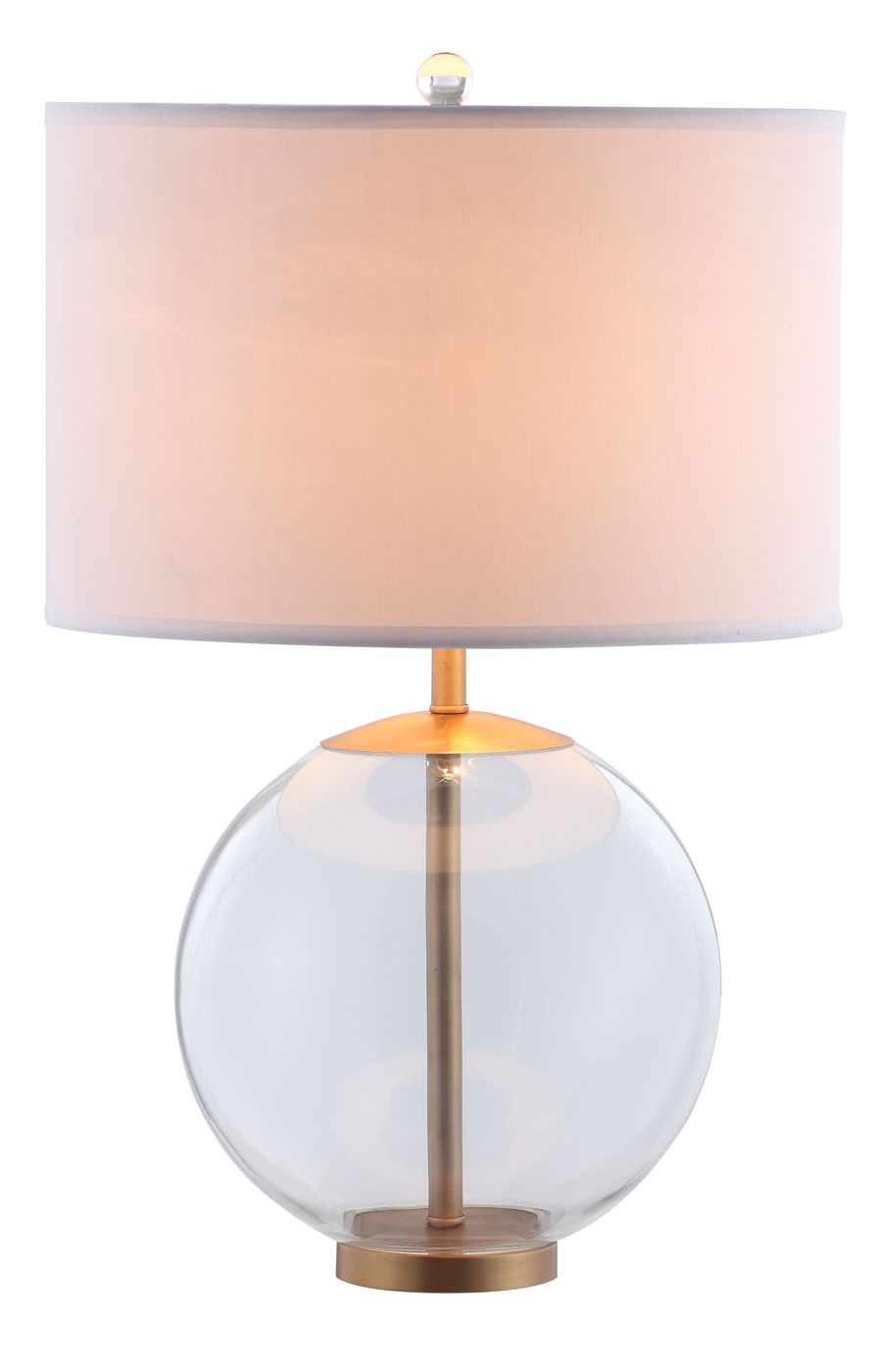 Coaster Kenny White Drum Shade Table Lamp with Glass Base - Thumbnail 3