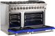 FORNO® Capriasca 48" Stainless Steel Pro Style Dual Fuel Range with Blue Door-3