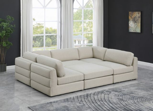 Meridian Furniture Beckham 6-Piece Beige Modular Sectional Sofa Set-3