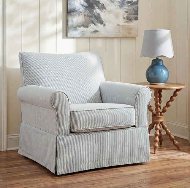 Signature Design by Ashley® Searcy Navy/White Swivel Glider Accent Chair-1