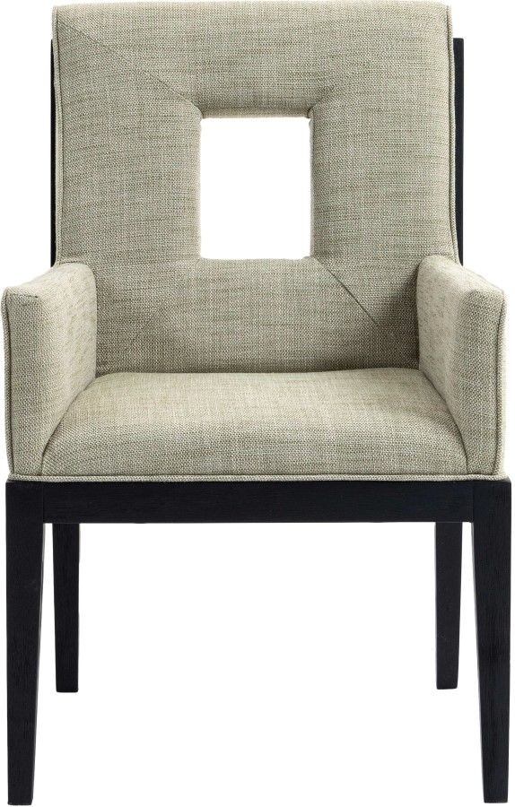 Meridian Furniture Gwendolyn Green/Black Linen Textured Upholstered Dining Chair-1