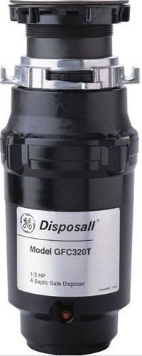 GE 1/3 HP Continuous Feed Food Waste Disposer-Black-0